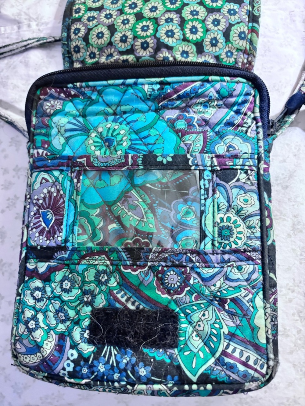 Vera Bradley Green Paisley Quilted Crossbody Bag - Picture 6 of 7